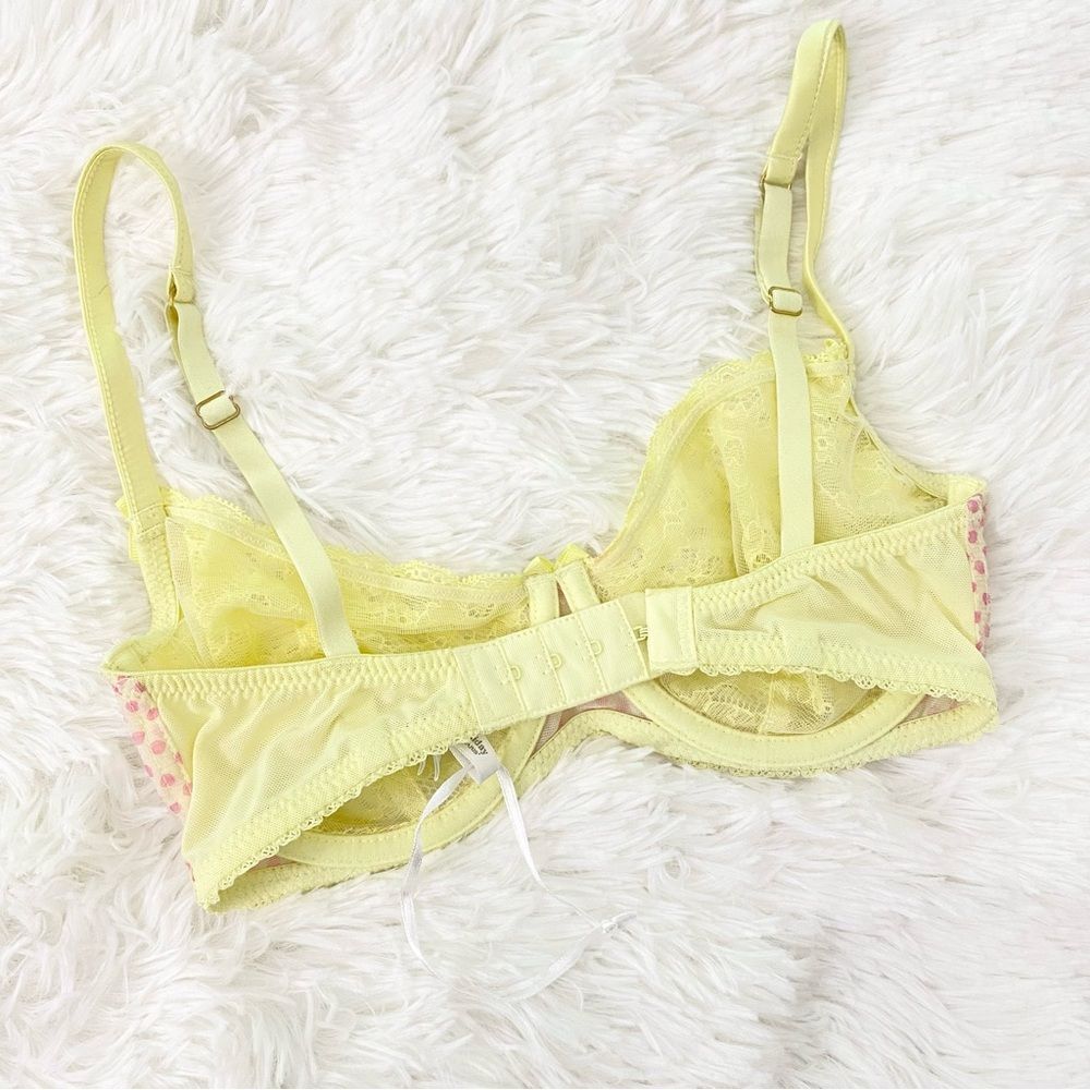 Mimi Holliday Yellow Lace Polka Dot Bra - Picture 3 of 6